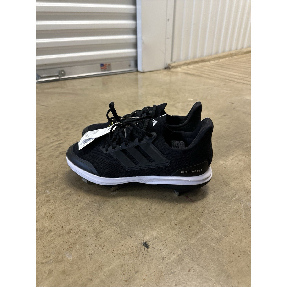 Adidas UltraBoost Light Metal Baseball Cleats Black White ID8610 Men's Size 9.5