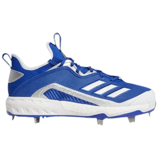 Adidas Mens Icon 6 Bounce Mid Metal Baseball Cleats Blue White FV9357 Size 13.5