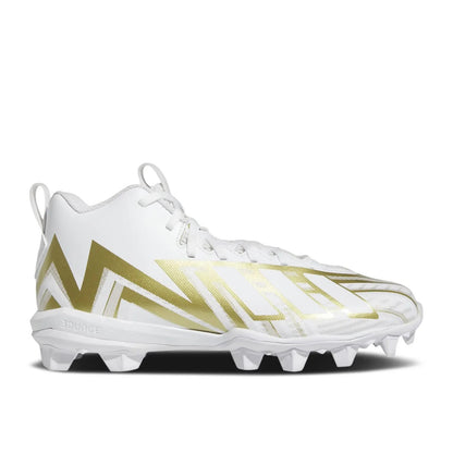 Adidas Freak Football Cleats Mens Size 9.5 White Gold Bounce Mid Athletic