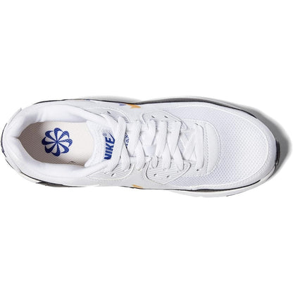 NEW Nike AIR MAX 90 Double Swoosh White Black Gold Royal Blue Size 6Y