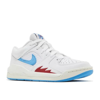 New Nike Women's Jordan Stadium 90 Shoes - White/ Dark Powder Blue Size 10.5