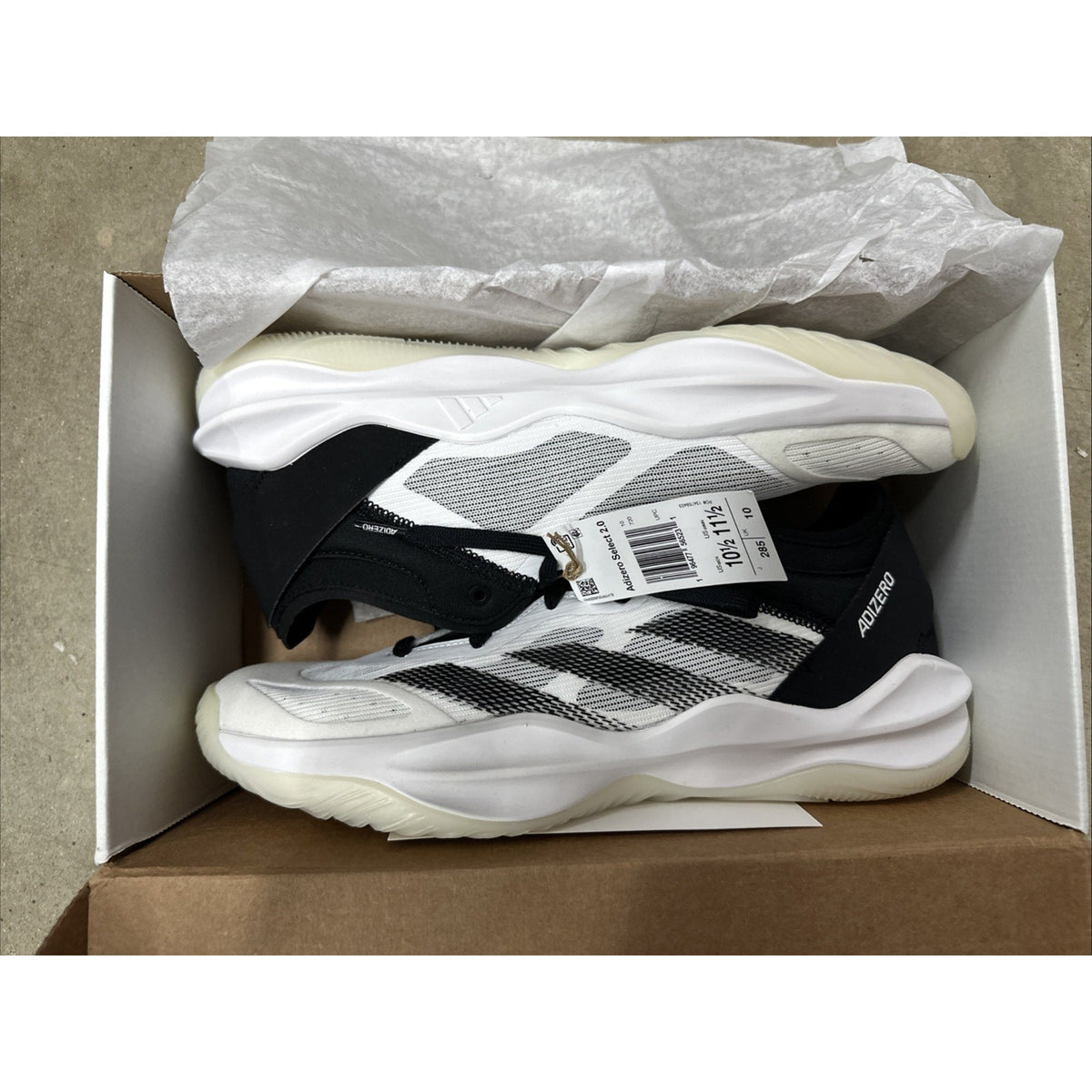 adidas Adizero Select 2.0 Basketball White Sneakers Athletic Mens Shoes Sz 10.5