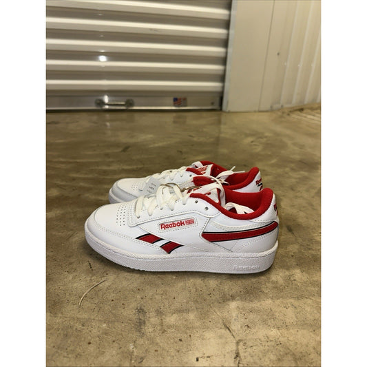 Reebok Classic Club C Revenge Men's Shoes White with Red Trim Size 5 Leather