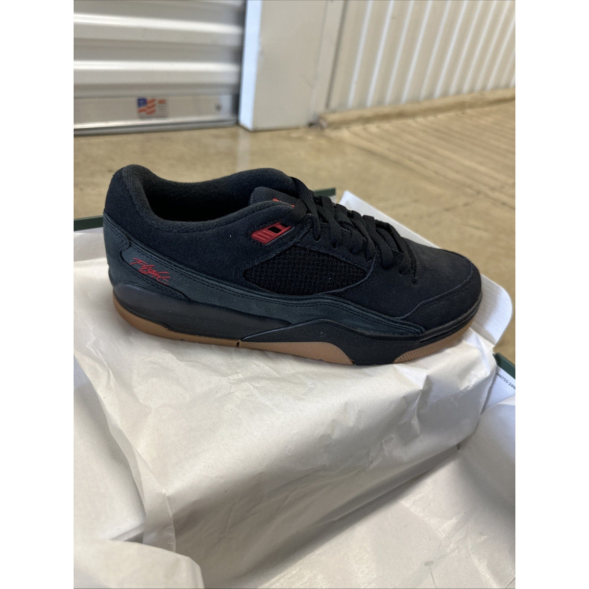 Size 5Y - Men's Jordan Flight Court Black Red Gum