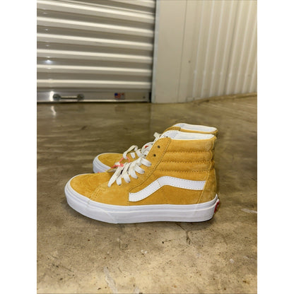 Vans hightop Yellow sneakers white side stripe suede Size 4 Men/5.5 Womens
