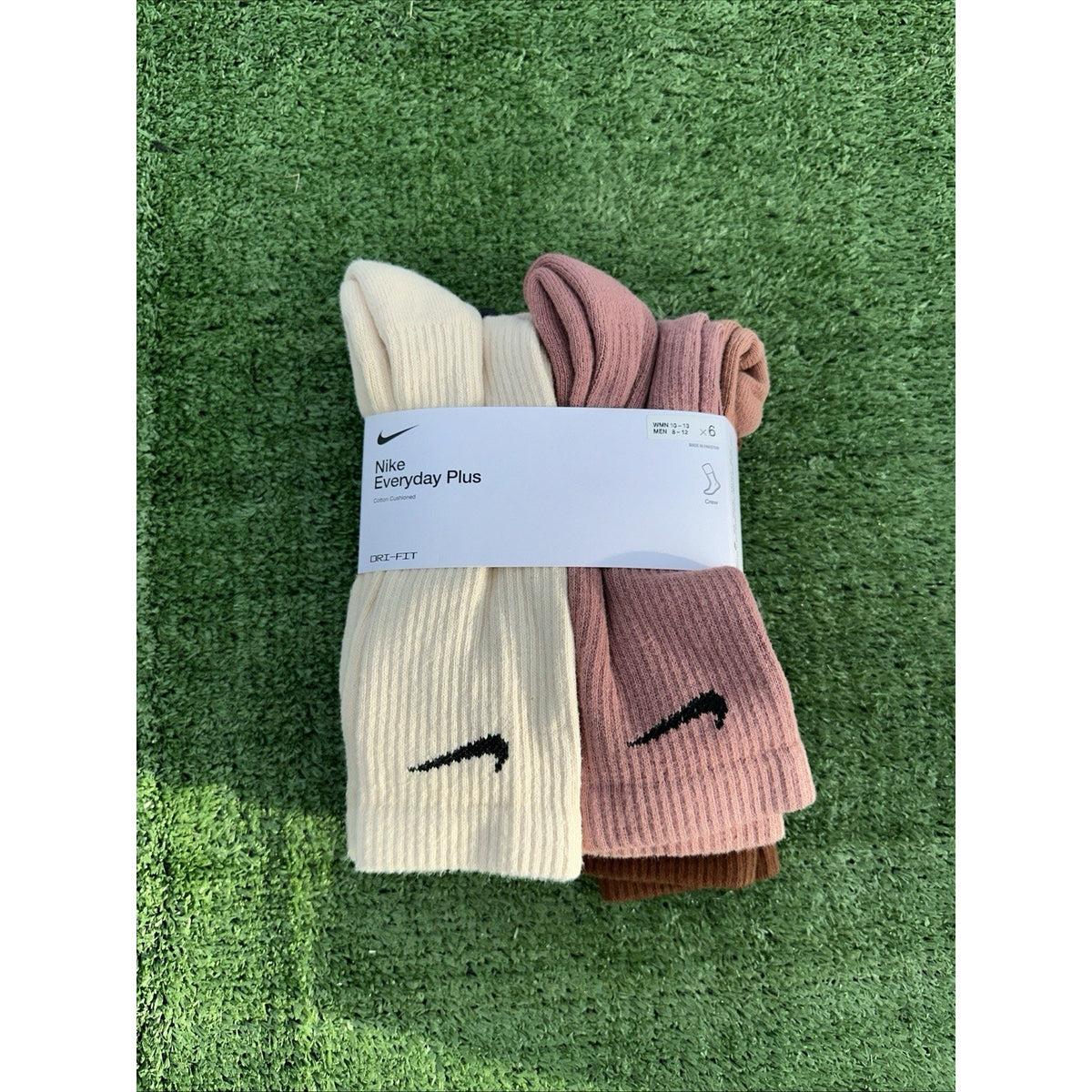 Nike Everyday Plus Cushioned Training Crew Socks 6 Pairs Large 8-12 SX6897‌-‌904