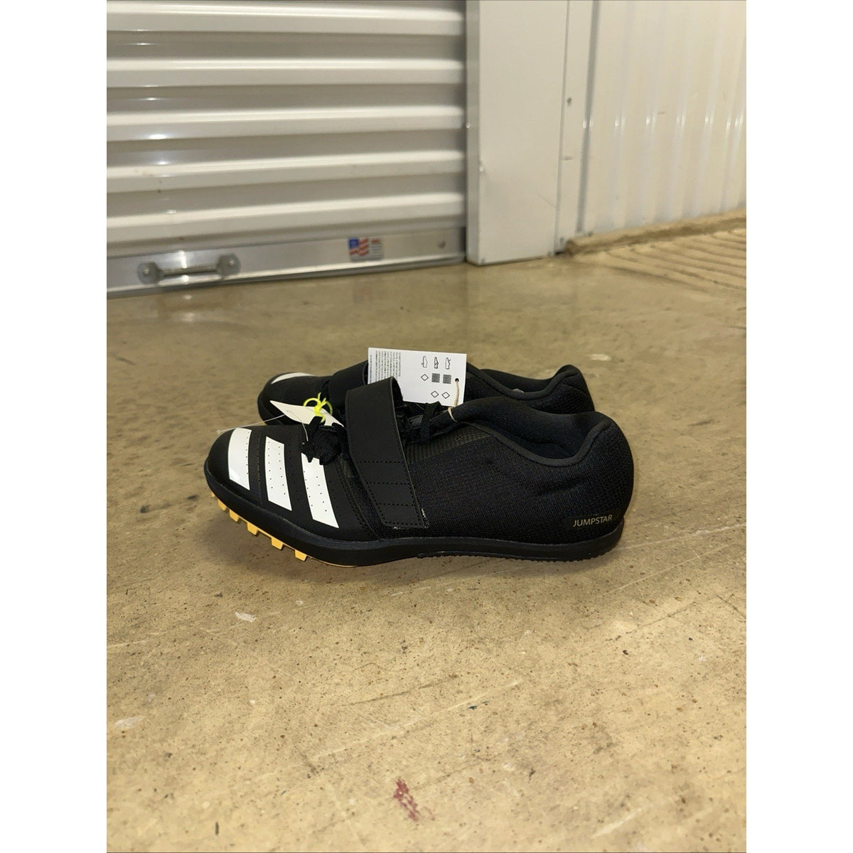 Adidas Jumpstar Men's Track & Field Spikes Black/White/Yellow IF1239 Size 10.5
