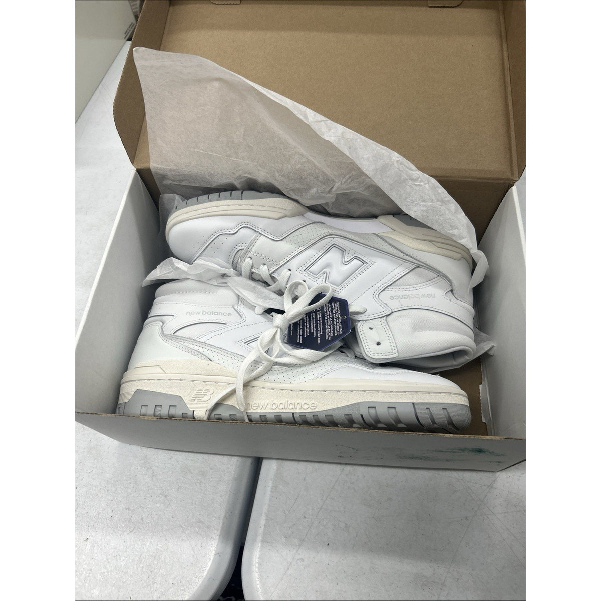 New Balance 650 White White Grey BB650RWW Men’s 10.5 - NEW