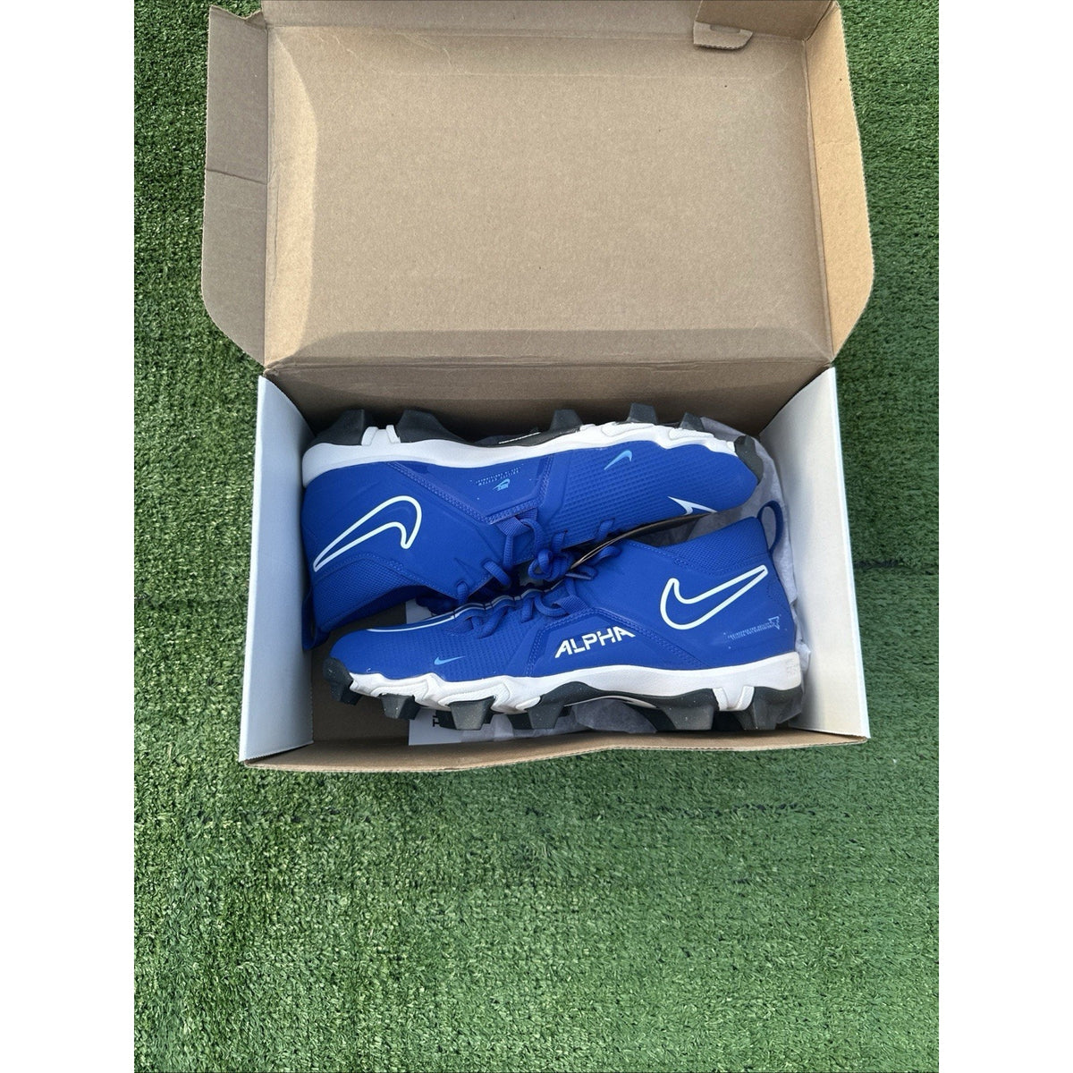 Nike Alpha Menace 3 Shark Football Cleats Royal Blue Men's Size 11.5 CV0582-414