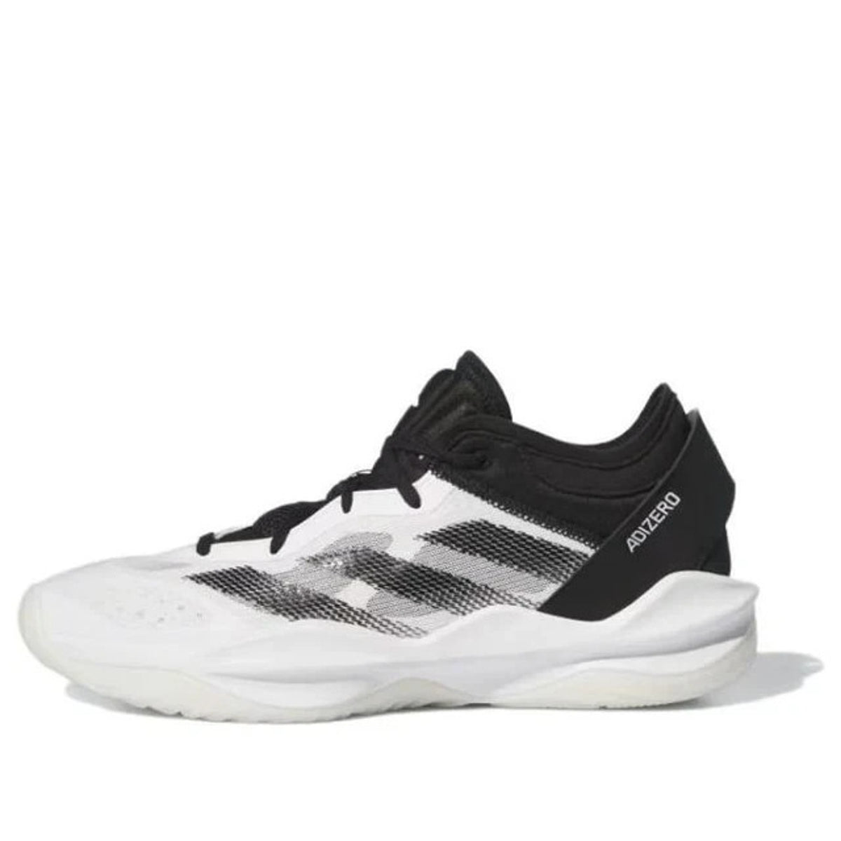 Men's 12/ Wmns: 13 Adidas Adizero Select Black White 2.0 Basketball Shoes-IG6683