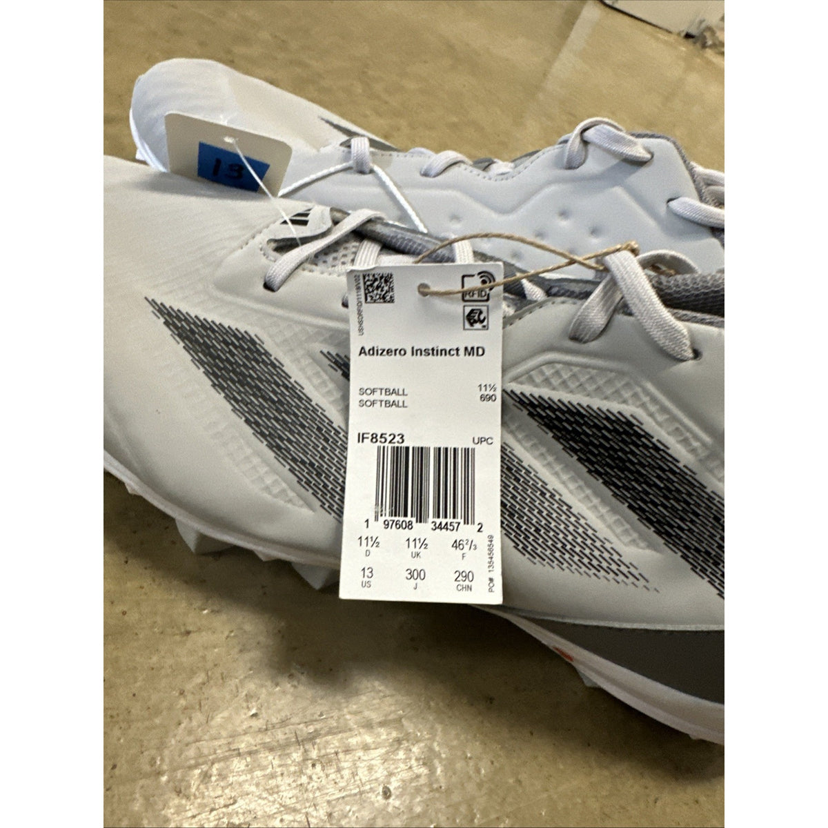 New Adidas Gray Adizero Instinct Softball Not Metal Cleats Size 13 Women’s