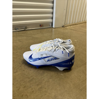 Nike Alpha Menace 4 Pro White Royal Blue Football Cleats FD7037-103 New Men's 14