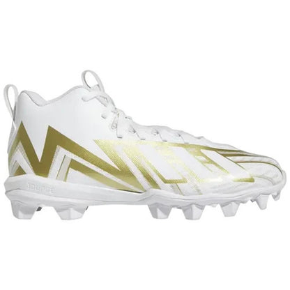 Adidas Freak Spark 23 Mens Size 13 White Gold Mid-Top Football Cleats