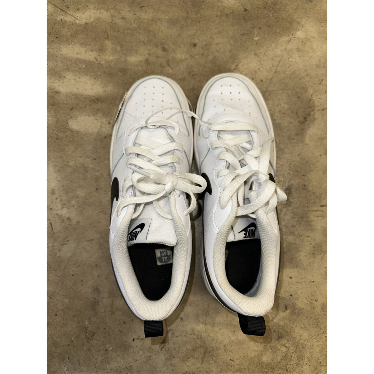 New Nike Court Borough Low 2 GS White Black Sneakers Shoes Size 7Y BQ5448-104
