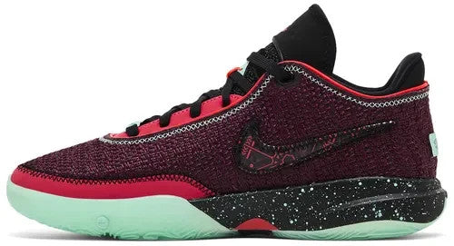 Nike LeBron XX Low Top Basketball Sneaker Burgundy/Red/Green Kids Sizes 5-6Y