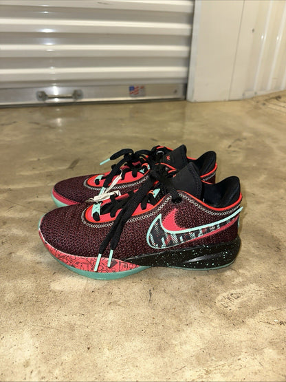 Nike LeBron XX Low Top Basketball Sneaker Burgundy/Red/Green Kids Sizes 5-6Y
