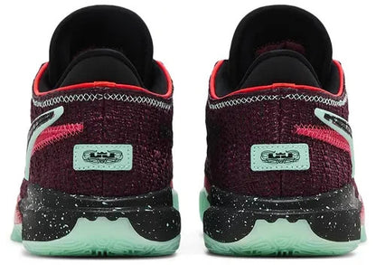 Nike LeBron XX Low Top Basketball Sneaker Burgundy/Red/Green Kids Sizes 5-6Y